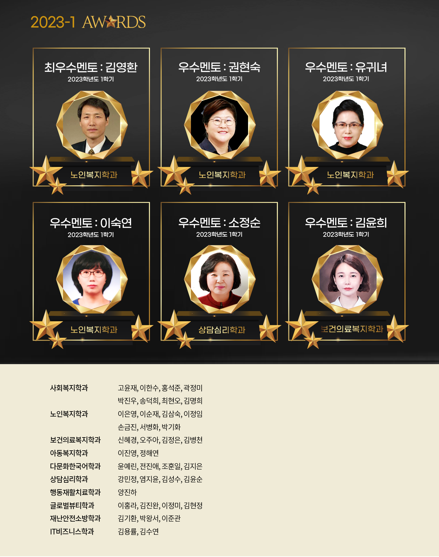 2023학년도 1학기 멘토의 전당 리스트 및 시상식 기념 사진